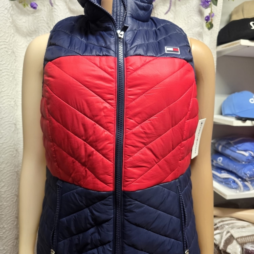 Tommy Hilfiger Red and Blue Quilted Vest
